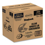 StayLock Clear Hinged Lid Containers, 6 x 7 x 2.1, Clear, Plastic, 125/Packs, 2 Packs/Carton