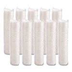Sip Thru Lids, Fits 10 oz to 14 oz Foam Cups, Plastic, White, 100/Pack, 10 Packs/Carton