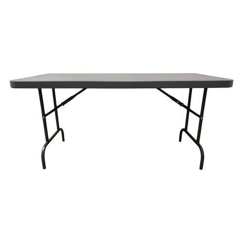 7110017110901, SKILCRAFT Blow Molded Folding Tables, Rectangular, 60w x 30d x 29h, Charcoal Gray