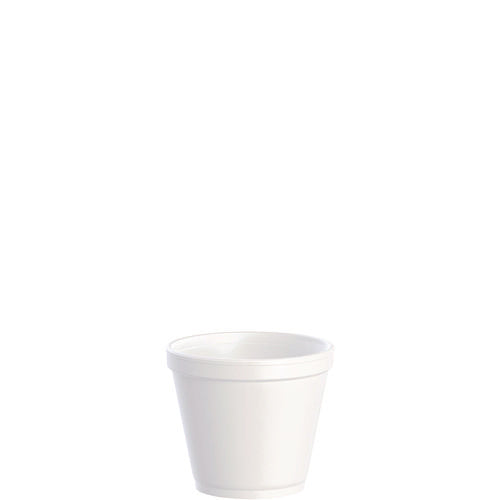 Food Containers, Squat, 8 oz, White, Foam, 1,000/Carton