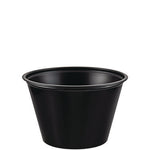 Polystyrene Portion Cups, 4 oz, Black, 250/Bag, 10 Bags/Carton