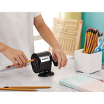 Metal Manual Pencil Sharpener, Manually-Powered, 5.44" x 2.69" x 4.33", Black