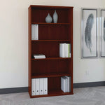 Series C Collection Bookcase, Five-Shelf, 35.63w x 15.38d x 72.78h, Hansen Cherry