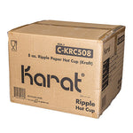 Ripple Hot Cups, 8 oz, Kraft/White, 500/Carton