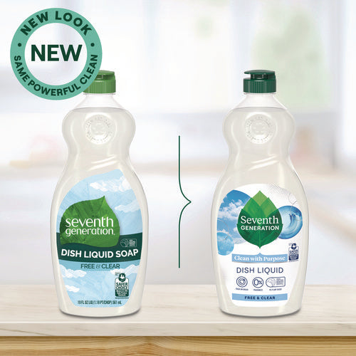 Natural Dishwashing Liquid, Free and Clear, 19 oz Bottle