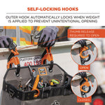 Squids 3178 Locking Aerial Bucket Hook, Tethering Pt, 8.27 x 6.69 x 2.17, Black/Orange, Supports 40 lbs,Ships in 1-3 Bus Days