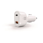PD Car Charger, 60 W, Two 2 A Ports, White