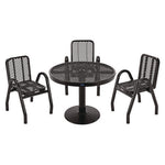 Outdoor Dining Set, Round, 36" dia x 29"h, Black Top, Black Base/Legs