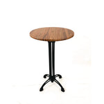 Topalit Tables, Round, 24" dia x 42"h, Teak Top, Black Aluminum Base/Legs