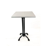 Topalit Tables, Square, 32 x 32 x 42, Brushed Silver Top, Black Aluminum Base/Legs