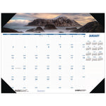 Earthscapes Recycled Monthly Desk Pad Calendar, Coastlines Photos, 22 x 17, Black Binding/Corners,12-Month (Jan-Dec): 2024