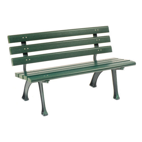 Recycled Plastic Benches with Back, 48 x 23 x 28, Green