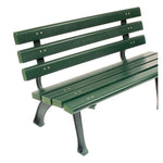 Recycled Plastic Benches with Back, 48 x 23 x 28, Green