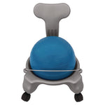 Kid's Ball Chair, Supports Up to 264 lb, 12.5" Seat Height, Blue Seat, Silver Base