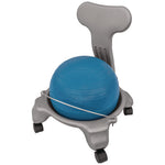 Kid's Ball Chair, Supports Up to 264 lb, 12.5" Seat Height, Blue Seat, Silver Base