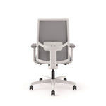 Ignition 2.0 4-Way Stretch Mid-Back Mesh Task Chair, 17" to 21" Seat Height, Basalt Seat, Fog Back, Designer White Base