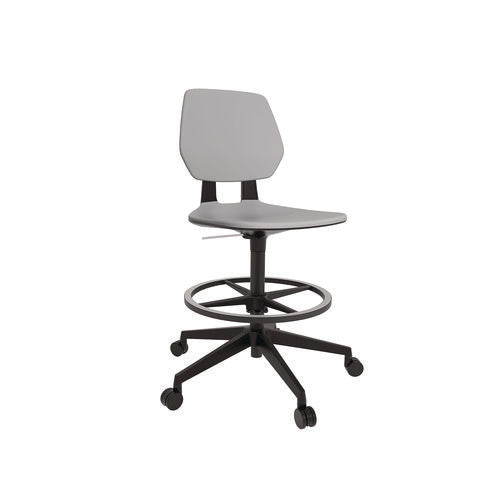 Commute Extended Height Task Chair, Supports Up to 275 lbs, 18.25" to 22.25" Seat Height, Gray/Black