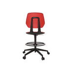 Commute Extended Height Task Chair, Supports Up to 275 lbs, 18.25" to 22.25" Seat Height, Red/Black