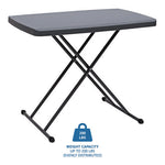 IndestrucTable Classic Personal Folding Table, 30" x 20" x 25" to 28", Charcoal