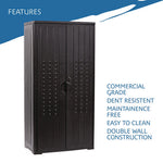 Rough n Ready Storage Cabinet, Three-Shelf, 33w x 18d x 66h, Black