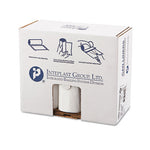 Low-Density Commercial Can Liners, Coreless Interleaved Roll, 33 gal, 0.8 mil, 33" x 39", White, 25 Bags/Roll, 6 Rolls/Carton