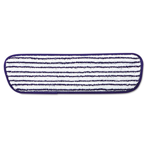 Microfiber Finish Pad, 18 x 5.5, Blue/White, 6/Box