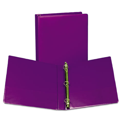 Earth’s Choice Plant-Based Durable Fashion View Binder, 3 Rings, 1" Capacity, 11 x 8.5, Purple, 2/Pack