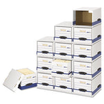 File/Cube Box Shell, Legal/Letter, 23.75 x 19.75, White/Blue, 6/Carton