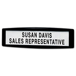 Plastic Partition Additions Nameplate, 9 x 0.75 x 2.5, Fabric Panel Mount, Dark Graphite