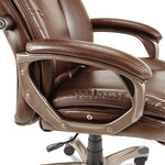 Alera Veon Series Executive High-Back Bonded Leather Chair, Supports Up to 275 lb, Brown Seat/Back, Bronze Base