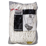 Web Foot Wet Mop Head, Shrinkless, White, Small, Cotton/Synthetic, 6/Carton