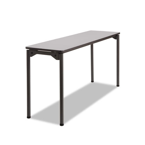 Maxx Legroom Wood Folding Table, Rectangular, 60" x 18" x 29.5", Gray/Charcoal