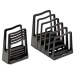 Adjustable File Rack, 5 Sections, Letter Size Files, 8" x 11.5" x 10.5", Black