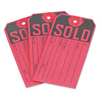 Sold Tags, Paper, 4.75 x 2.38, Red/Black, 500/Box