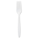 Guildware Extra Heavyweight Plastic Cutlery, Forks, White, 100/Box