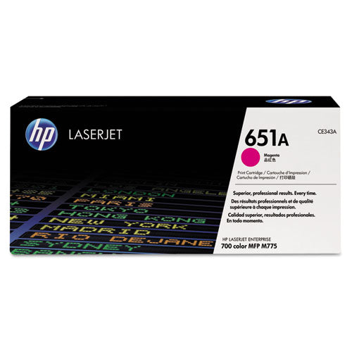 HP 651A, (CE343A) Magenta Original LaserJet Toner Cartridge