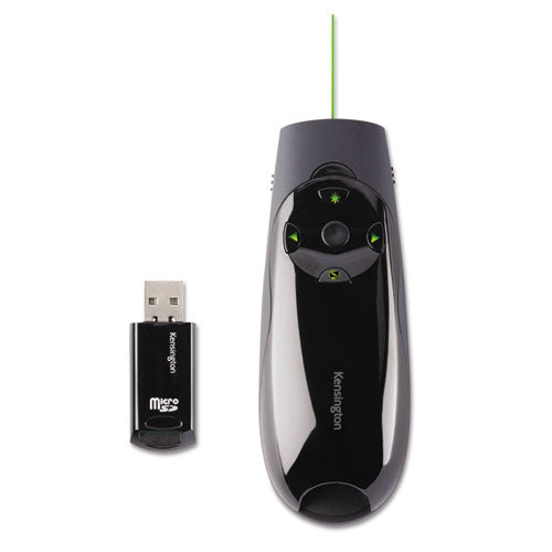 Presenter Expert Wireless Cursor Control with Green Laser, Class 2, 150 ft Range, Black