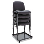 Alera Continental Series Stacking Chairs, Supports Up to 250 lb, 19.68" Seat Height, Black, 4/Carton