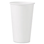 Single-Sided Poly Paper Hot Cups, 16 oz, White, 50 Sleeve, 20 Sleeves/Carton