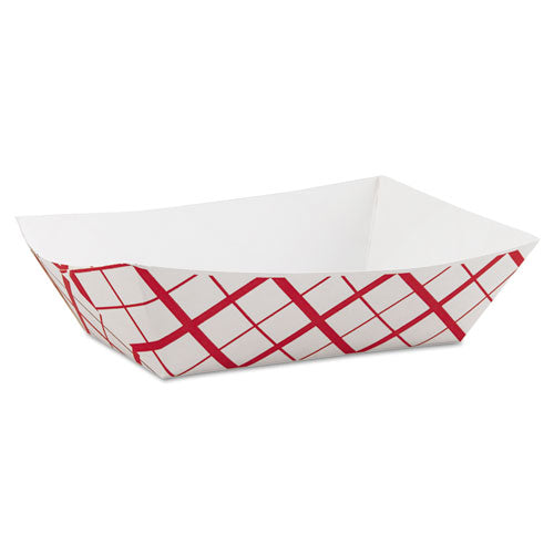 Paper Food Baskets, 3 lb Capacity, 7.2 x 4.95 x 1.94, Red/White, Paper, 500/Carton