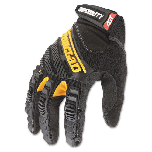 SuperDuty Gloves, Large, Black/Yellow, 1 Pair