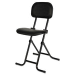 Alera IL Series Height-Adjustle Folding Stool, Supports Up to 300 lb, 27.5" Seat Height, Black