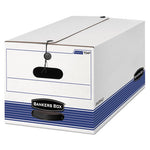 STOR/FILE Medium-Duty Strength Storage Boxes, Letter Files, 12.25" x 24.13" x 10.75", White/Blue, 4/Carton