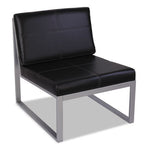 Alera Ispara Series Armless Chair, 26.57" x 30.71" x 31.1", Black Seat, Black Back, Silver Base