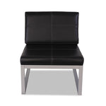 Alera Ispara Series Armless Chair, 26.57" x 30.71" x 31.1", Black Seat, Black Back, Silver Base