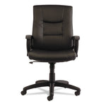 Alera YR Series Executive High-Back Swivel/Tilt Bonded Leather Chair, Supports 275 lb, 17.71" to 21.65" Seat Height, Black