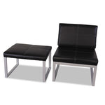 Alera Ispara Series Armless Chair, 26.57" x 30.71" x 31.1", Black Seat, Black Back, Silver Base