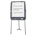 Ingenuity Portable Flipchart Easel with Dry Erase Surface, 35 x 30, 73" Tall Easel, Charcoal Polyethylene Frame
