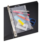 Zippered Ring Binder Pocket, 6 x 9.5, Clear