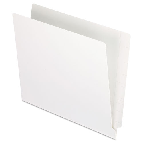 Colored End Tab Folders with Reinforced Double-Ply Straight Cut Tabs, Letter Size, 0.75" Expansion, White, 100/Box